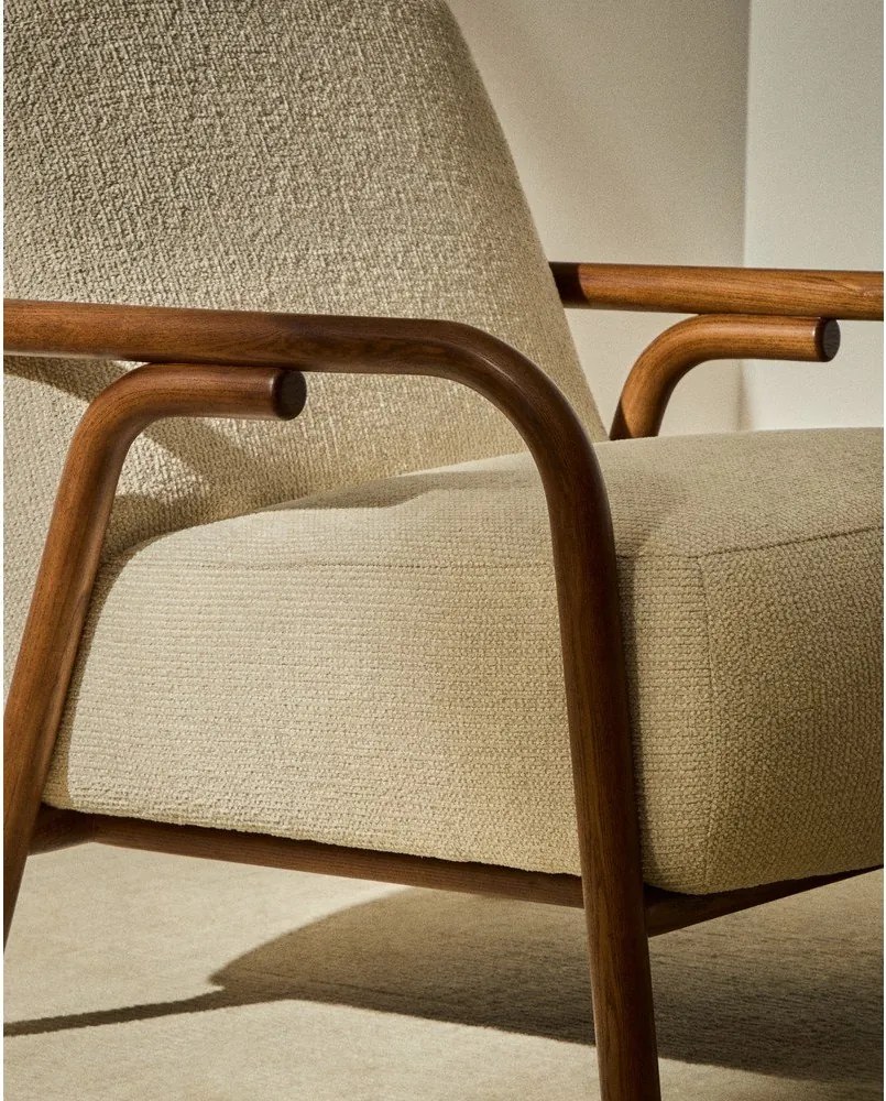 Bézs zsenília fotel Sylo – Kave Home