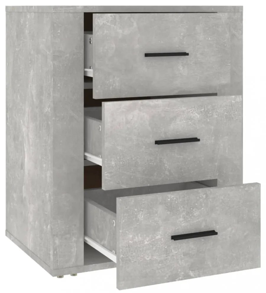 betonszürke szerelt fa éjjeliszekrény 50 x 36 x 60 cm