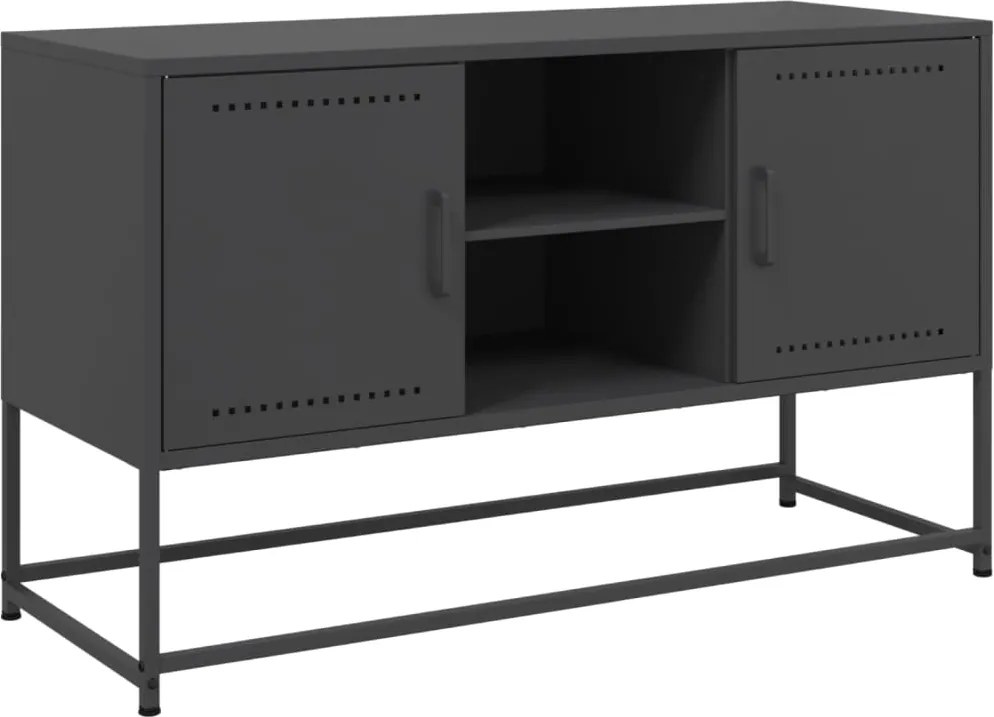vidaXL fekete acél TV-szekrény 100,5x39x60,5 cm