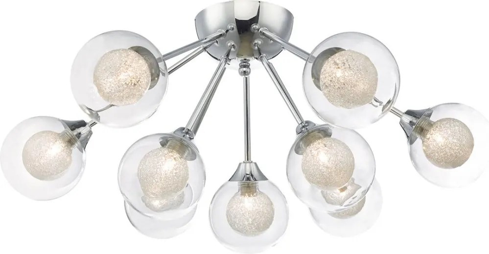 DAR LIGHTING ZEK1350 ZEKE Mennyezeti Csillár Csiszolt Króm, Átlátszó G9 IP20