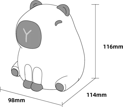 LED RGBW Dimmelhető gyermek lámpa LED/1W/5V USB 1200 mAh kapibara
