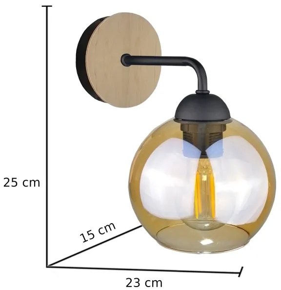 Fali lámpa MELLE WOOD 1xE27/60W/230V