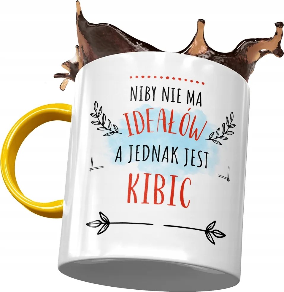 Sárga Bögre Szurkolónak Nincs Ideál Nyomtatott Fotóval