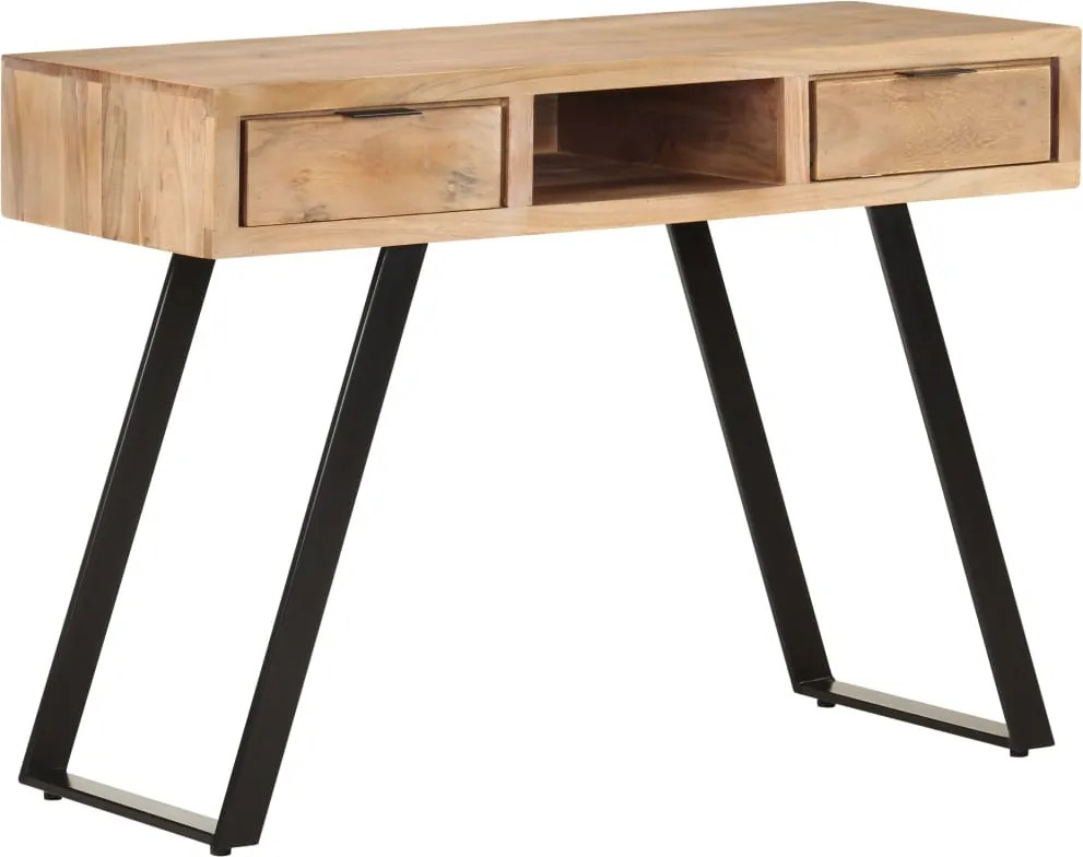 vidaXL természetes szélű tömör akácfa íróasztal 107x45x79 cm