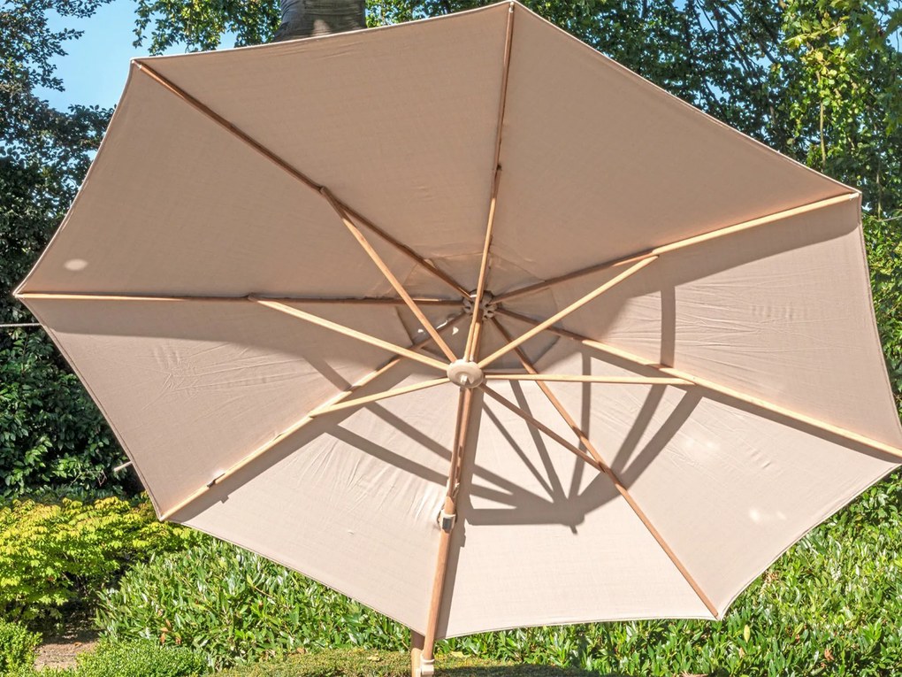 Siesta Premium slnečník Ø350 cm woodlook / pieskový