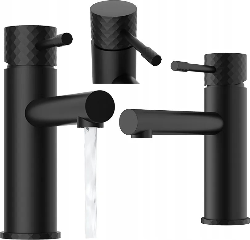 Mosdó Csaptelep Alacsony Fekete Fürdőszoba Modern Csaptelep Glam