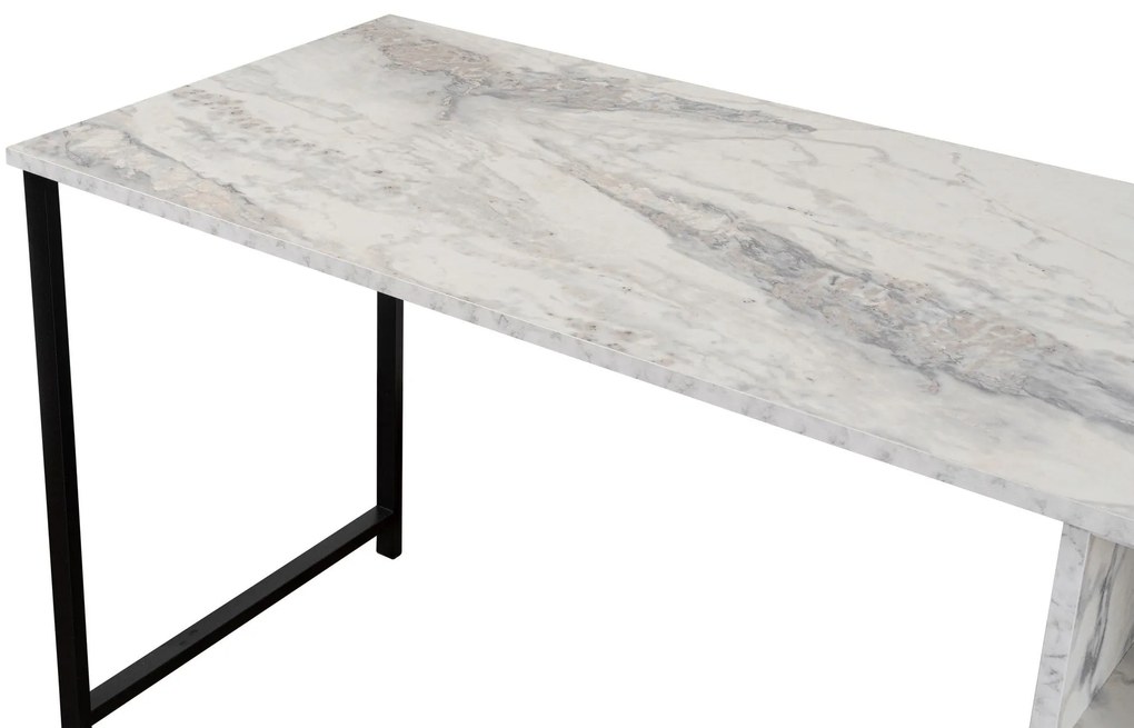 Íróasztal Twin Study Desk - Freesia Marble, Fekete