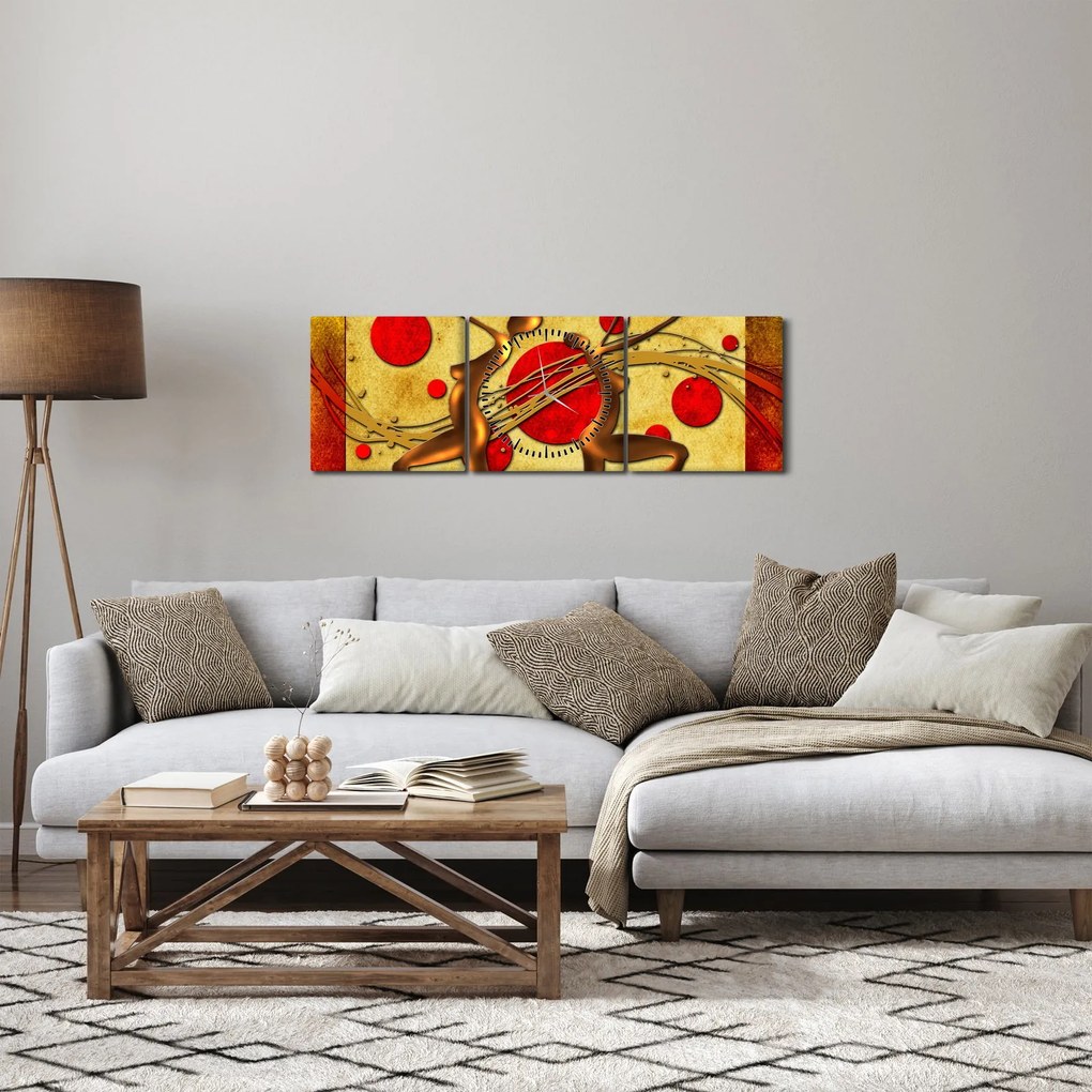 Absztrakt kép két nővel (órával) (90x30 cm)