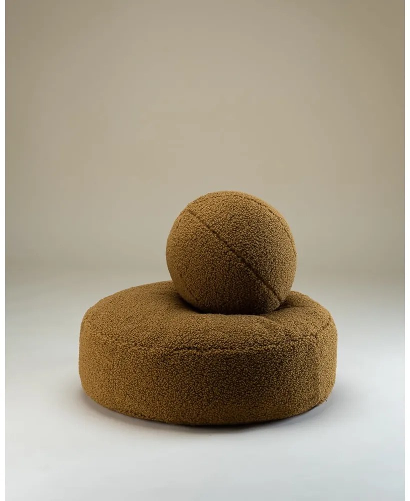 Barna buklé gyerek babzsákfotel Round – Wigiwama