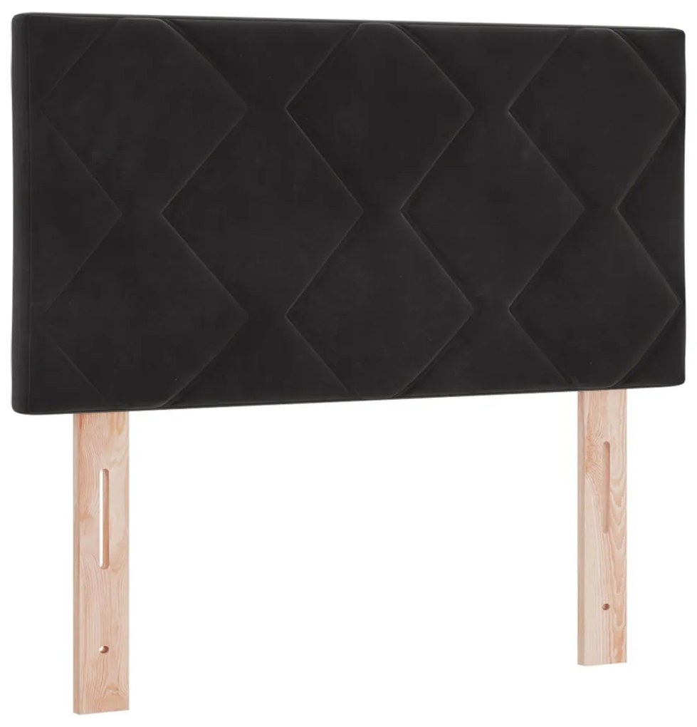 Fejtámla Gyémánt Blokk Mintás Fekete 80 cm Bársony
