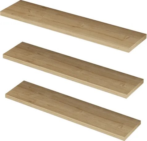 Fali polc szett 3db, zafír tölgy