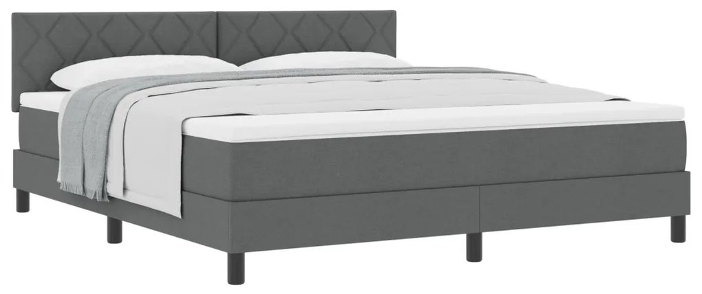 Boxspring ágy matraccal Sötét szürke 180x200 cm Szövet