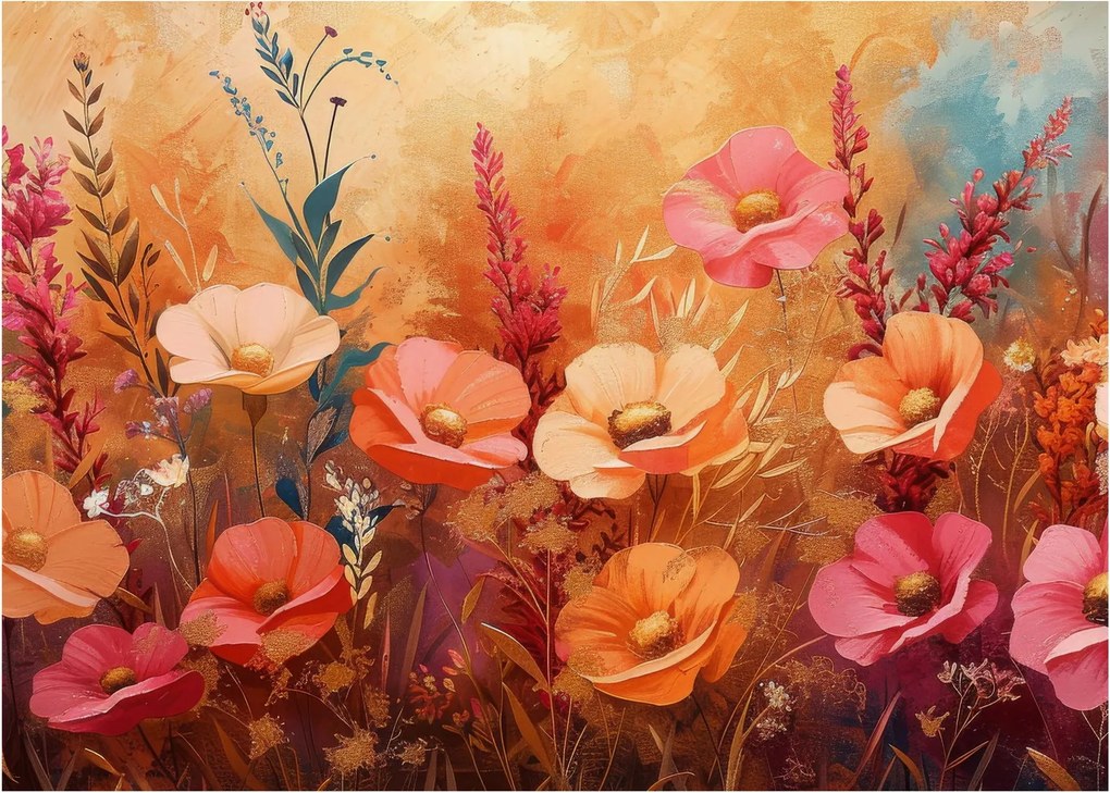 Kép - Virágos rét, festmény (70x50 cm)