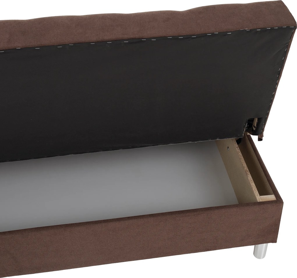 Kihúzható kanapé, barna, ALADA