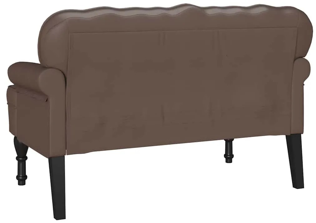 Chesterfield Pad Barna 119.5 x 64.5 x 75 cm Műbőr