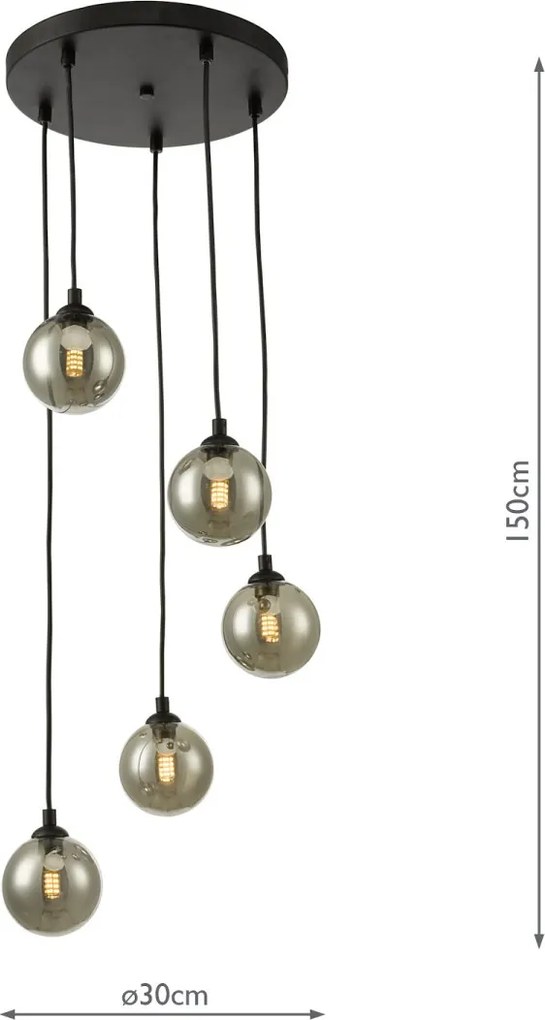 Dar Lighting modern függeszték federico fekete darfed0522-01