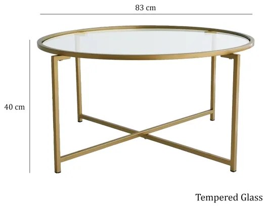 Kávésasztal GOLD SUN 40x83 cm arany