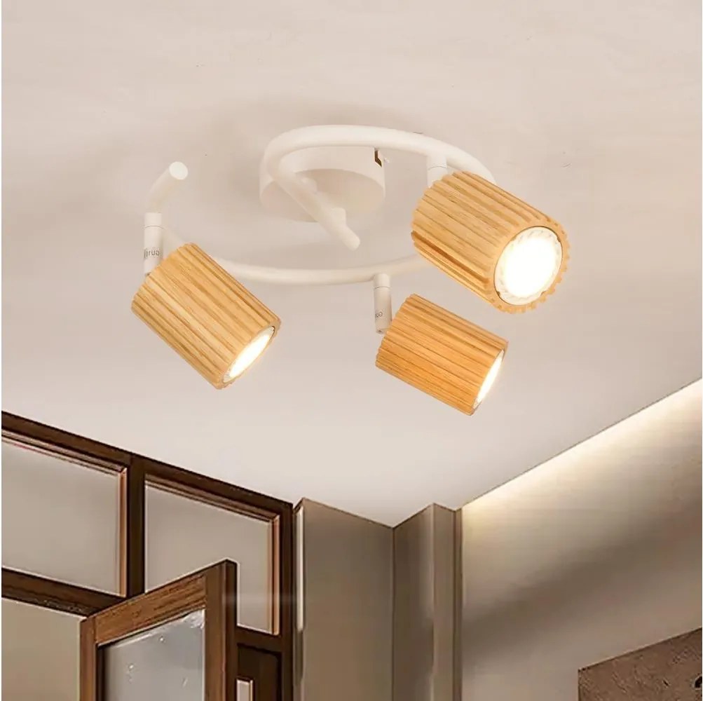 Brilagi - MODERN WOOD mennyezeti spotlámpa 3xGU10/8W/230V fa/fehér
