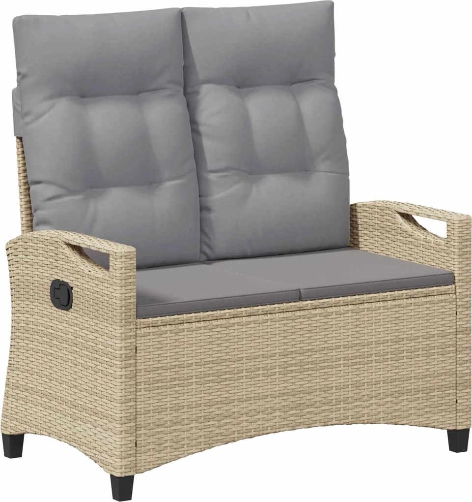 vidaXL Kerti pad párnával Beige és Világosszürke 105 x 60 x 112 cm