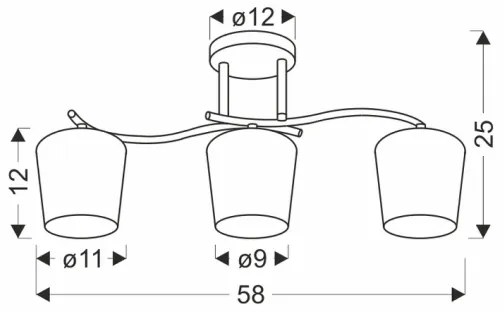 Csillár rúdon ESNYR 3xE27/40W/230V fekete/fehér