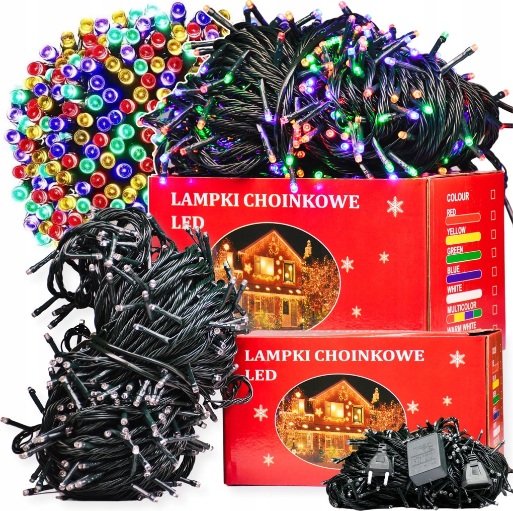 Karácsonyfa Fényfüzér Kültéri Beltéri 300 Led Többszínű Erős