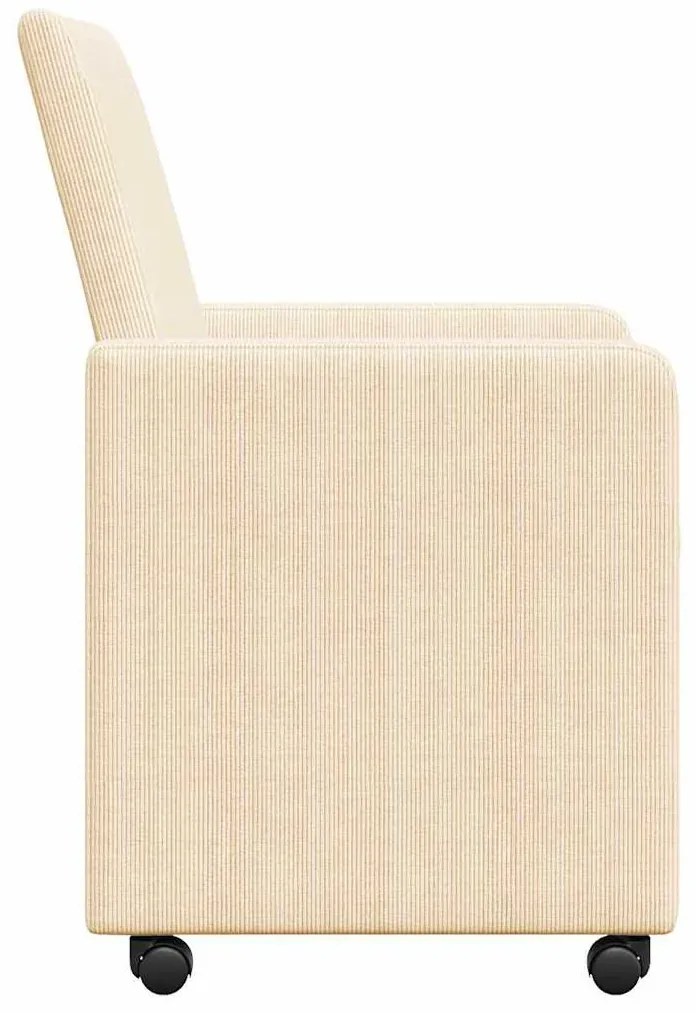 Kerekes Étkező Székek 2 pcs Krém 57 x 66 x 94 cm Bársony anyag