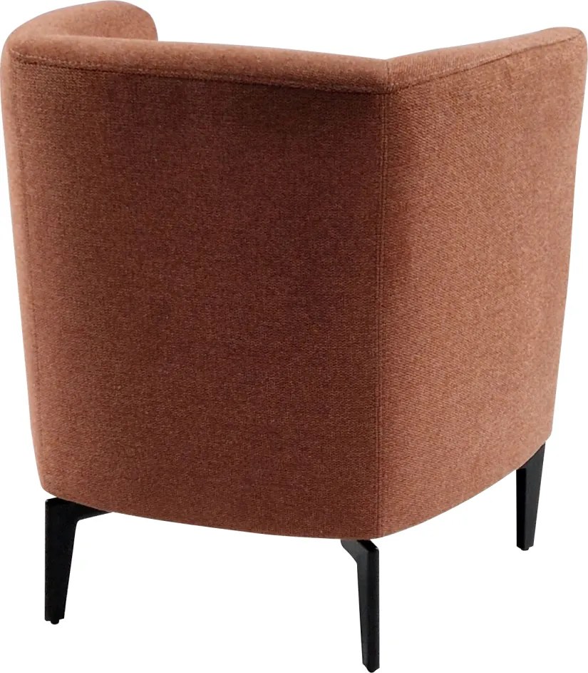 Design fotel, terrakotta/fekete, KAPY