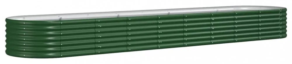 zöld horganyzott acél kerti magaságyás 368x80x36 cm