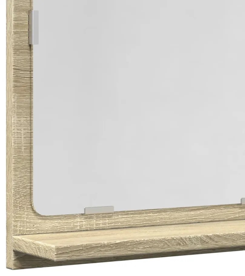 sonoma tölgy szerelt fa tükrös fürdőszobaszekrény 40x11x37 cm
