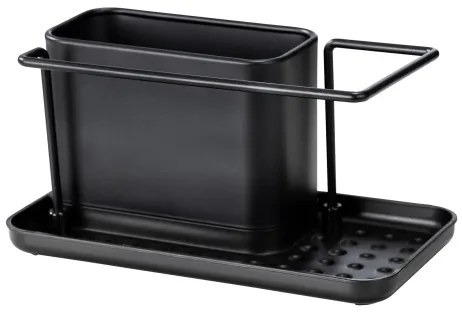 WENKO 55078100 - Konyhai rendszerező BLACK OUTDOOR KITCHEN 21x12 cm rozsdamentes acél/fekete