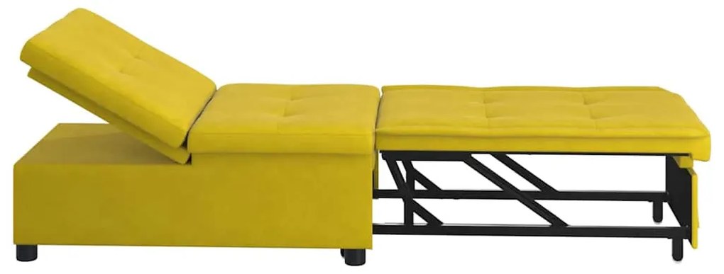 Kanapéágy Sárga 67 x 194 x 38 cm Bársony