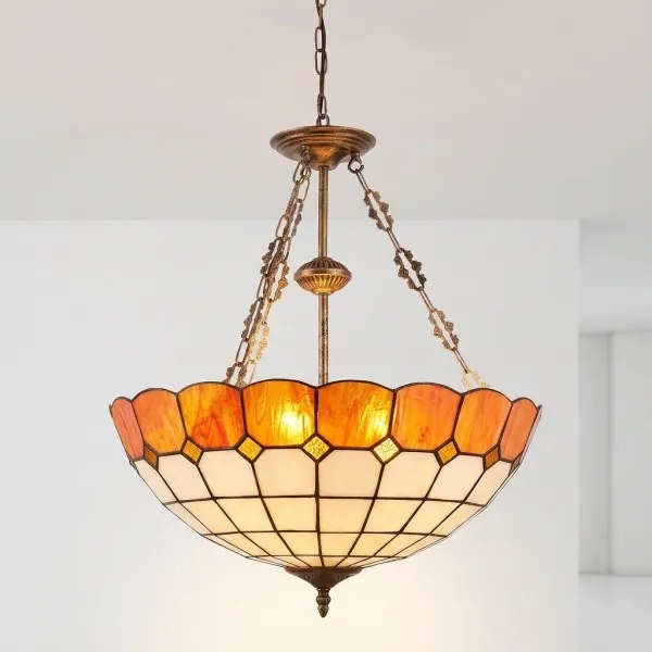 Brilagi - Tiffany vitrázs csillár láncon SIENNA 3xE27/60W/230V átm. 50 cm