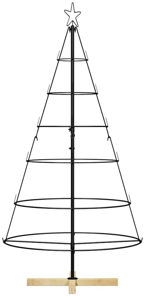 Karácsonyi kúp fa állvánnyal Fekete 150 cm Acél