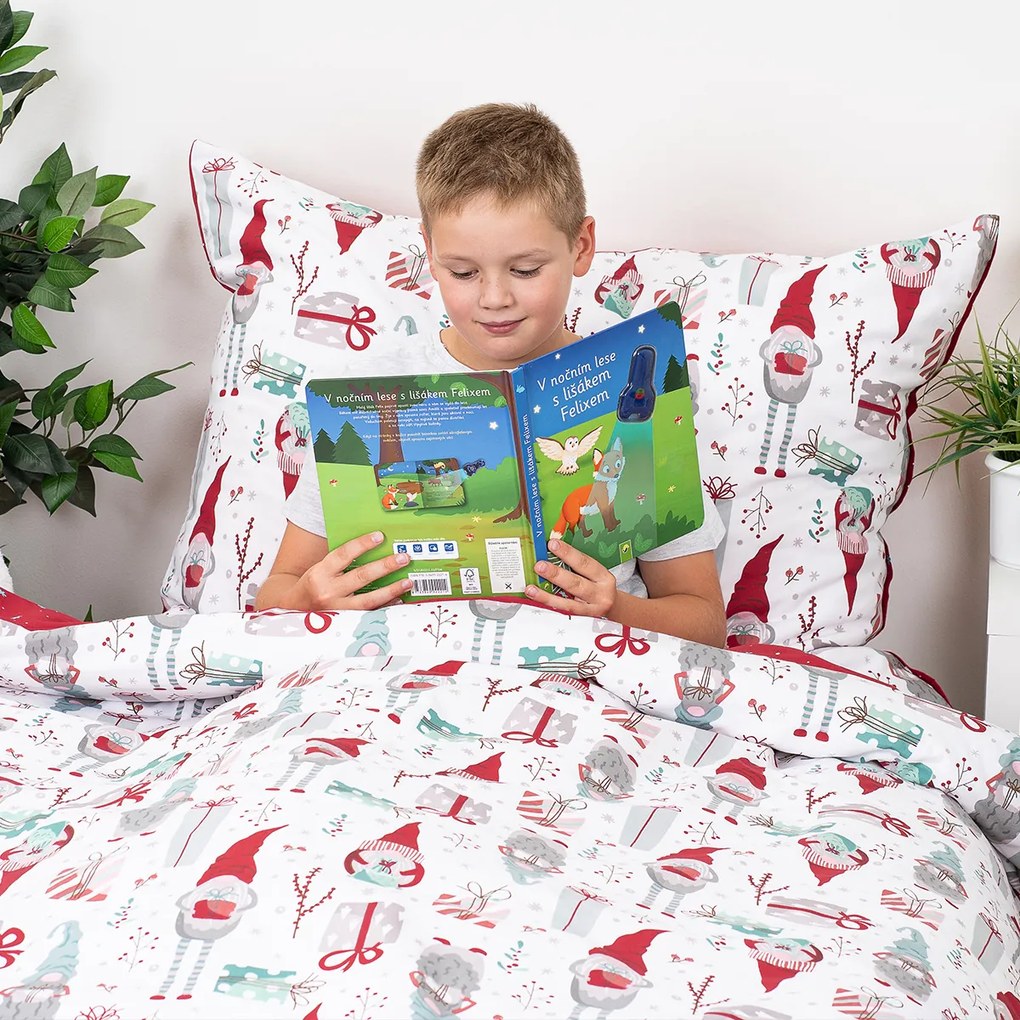 4Home Pamut ágynemű Christmas Elf , 140 x 200 cm, 70 x 90 cm