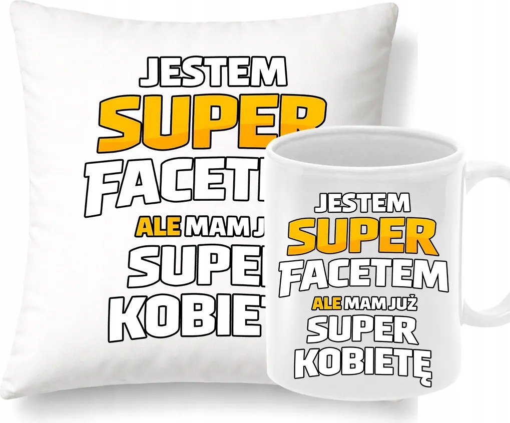 Párna Bögre Szett Szuper Férfi Vagyok Ajándék Férjnek Kollégának