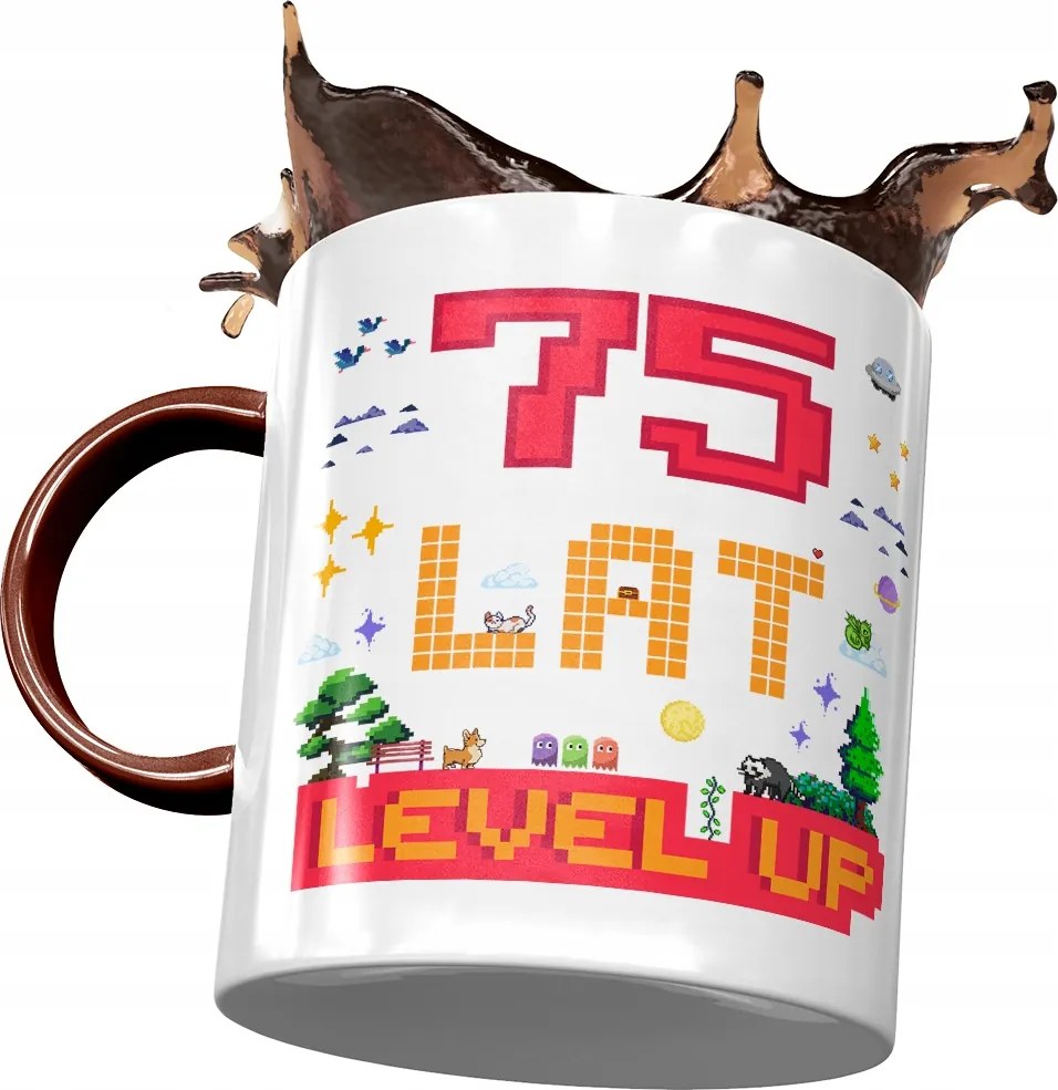 Bordó Bögre Születésnapra 75 75-es 75-ös Ajándék Nyomtatott Fotóval