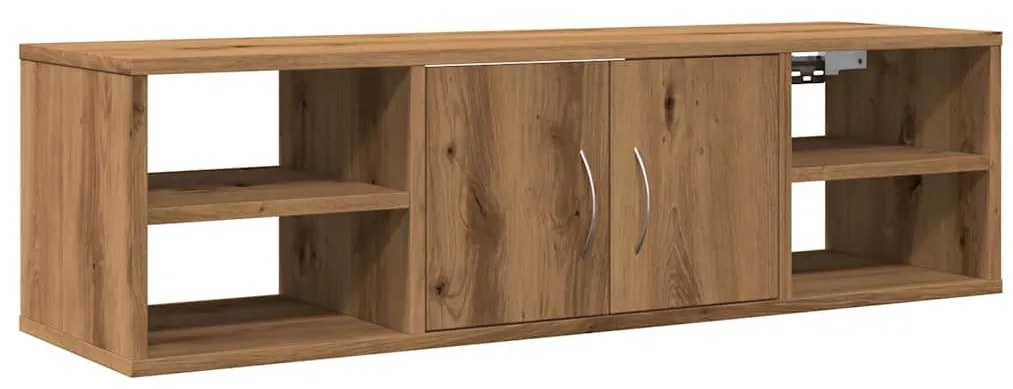 kézműves tölgy színű szerelt fa faliszekrény 101x30x29 cm