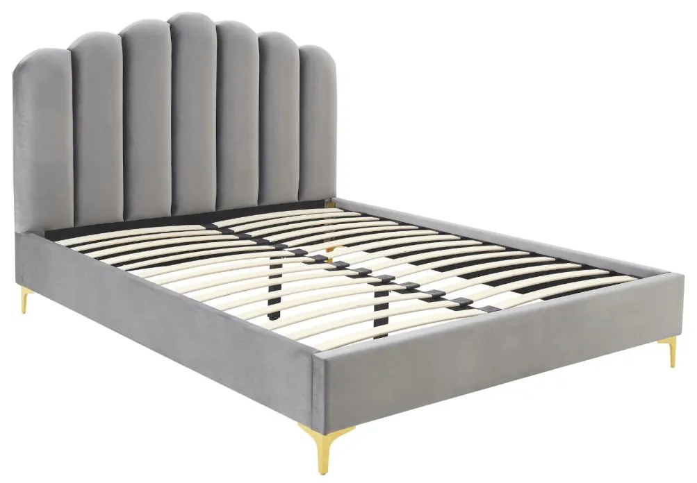 Bézs Bársony Ágykeret 160x200 GEMINI