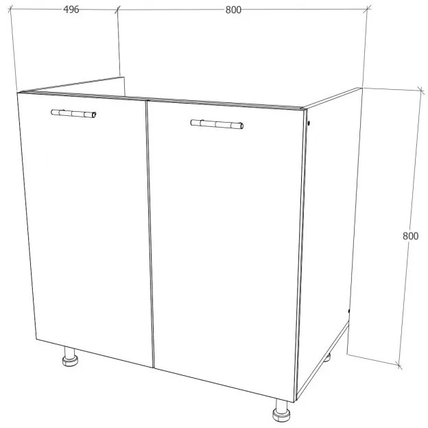 Elba alsó-felső konyhaszekrény szett 80 cm Sonoma színben N