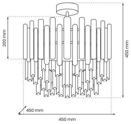 Csillár rúdon ASPEN 6xE14/40W/230V matt króm