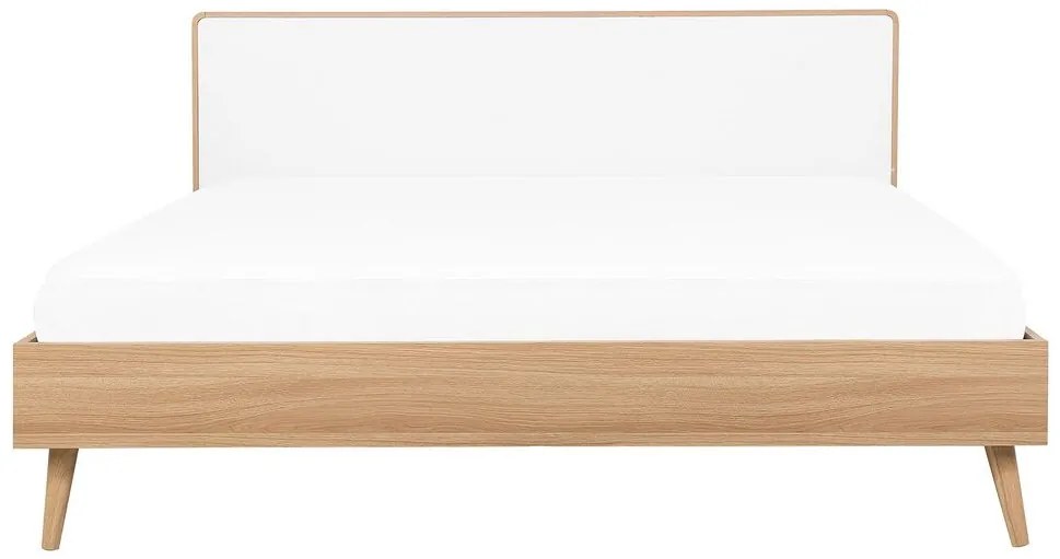 Franciaágy 160 cm SERVI (ágyráccsal és LED világítással) (világos fa). 1007524