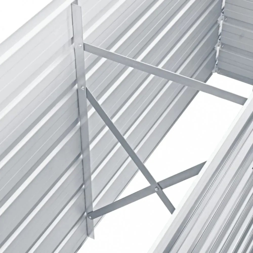 szürke horganyzott acél kerti magaságyás 160 x 40 x 77 cm