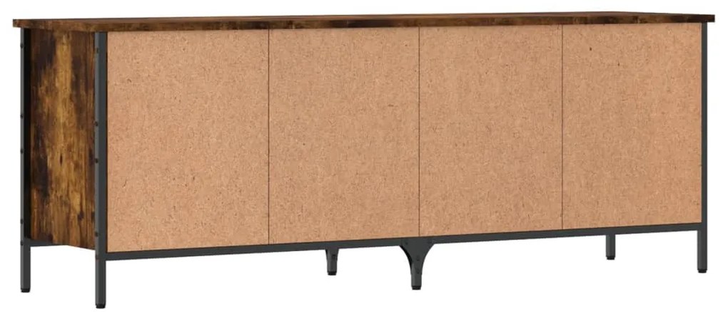 füstös tölgy színű szerelt fa cipősszekrény 131 x 35 x 50 cm
