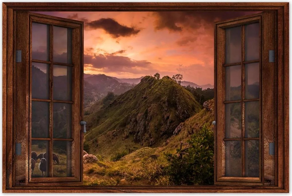 Poszterek 60x40 Tájkép bárányhegyekkel