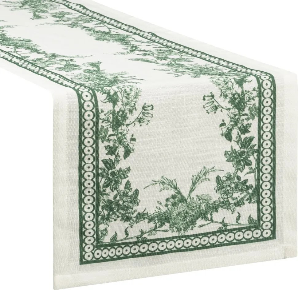 Dekorációs futófelület 40X140 zöld növényi mintás