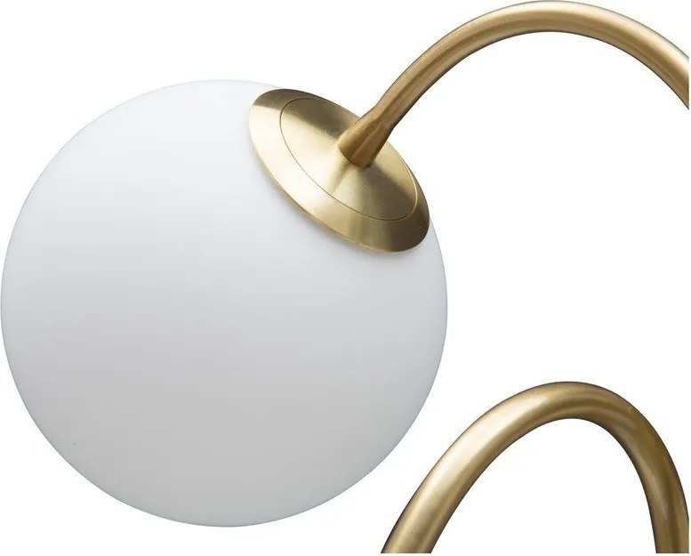 Fehér-aranyszínű asztali lámpa üveg búrával (magasság 74 cm) Glamy – Mauro Ferretti