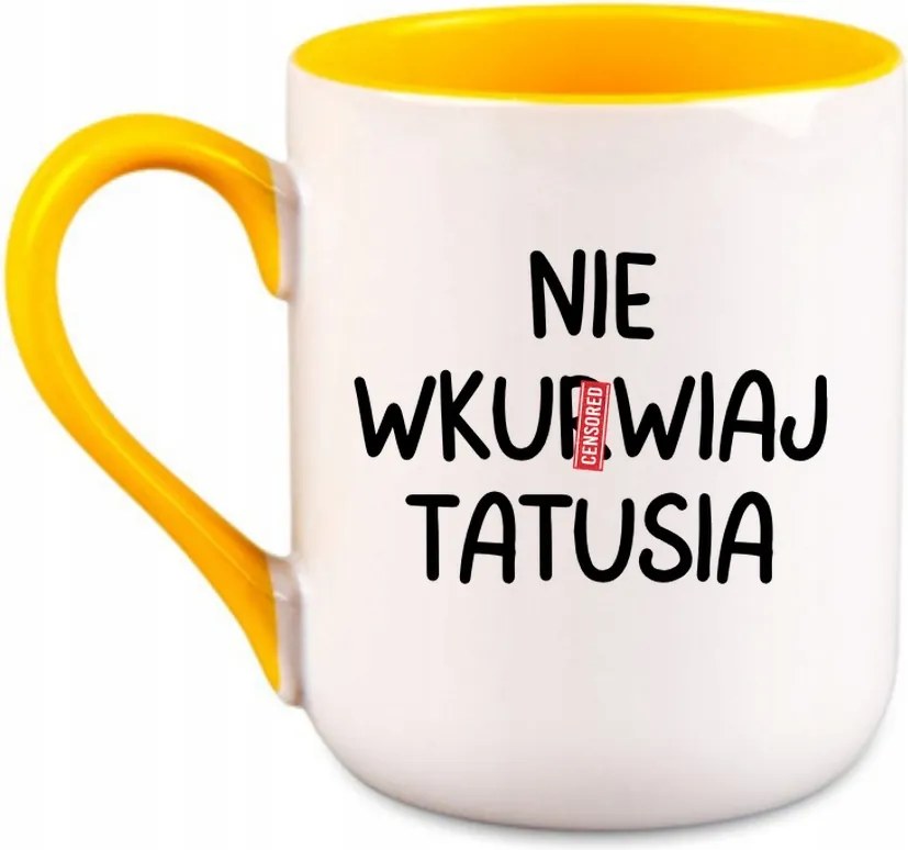 Bögre „Ne búbizlald apát” Vicces Ajándék Apának Sárga 330 coffee