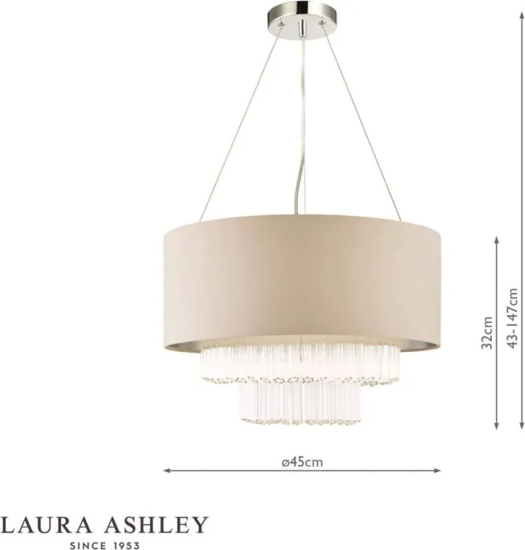 Laura Ashley Genevieve 3756145-Q Függőlámpa 5x33W/G9 IP20