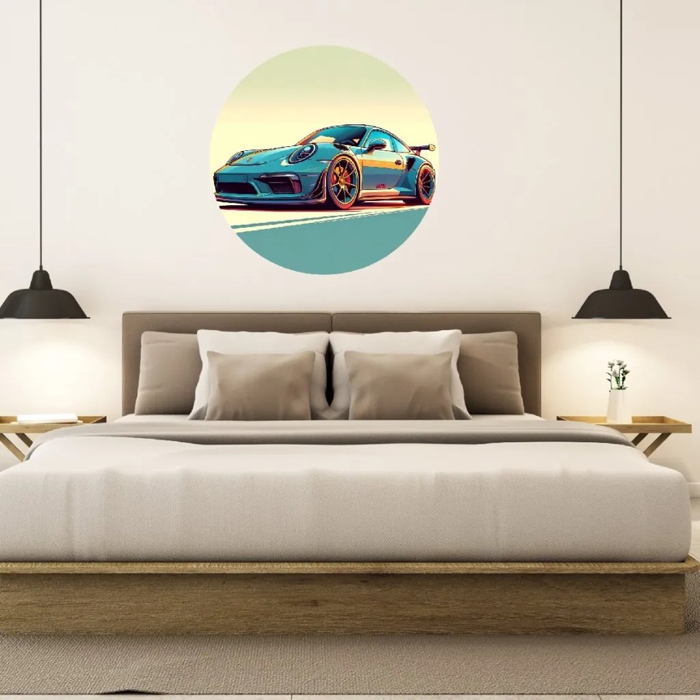 PIPPER. Kör alakú falmatrica "Porsche 911" Méret: 60cm