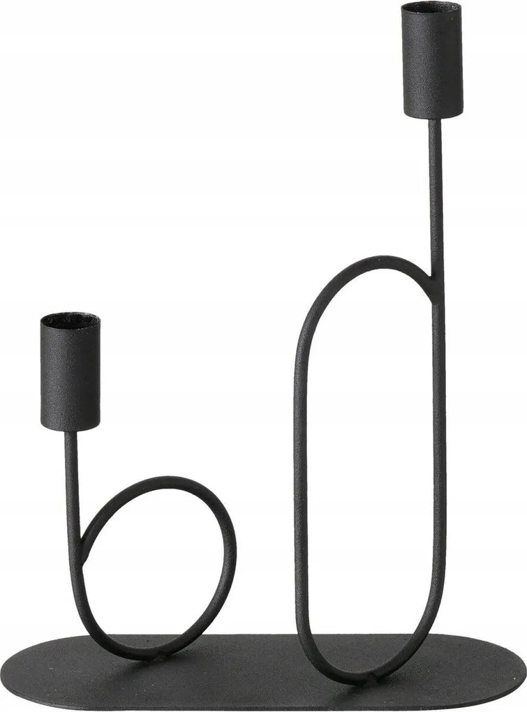 Gyertyatartó fekete fém Orlando